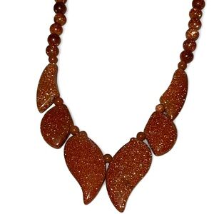 Sun Sitara / Sunstone Vintage Necklace Brown Orange